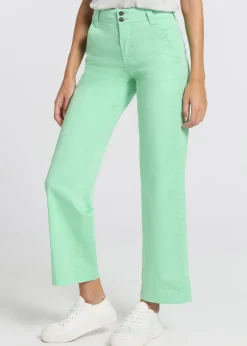 Chino Olivia Nectar | Taille haute - Coupe large droite | Taille en pouces