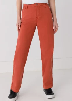 Chino Olivia Nectar | Taille haute - Coupe large droite | Taille en pouces