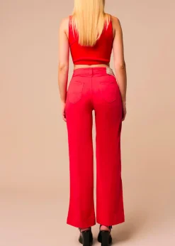 Chino Olivia-Phil | Taille haute - Coupe large droite | Taille en pouces