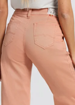 Chino Olivia-Phil | Taille haute - Coupe large droite | Taille en pouces