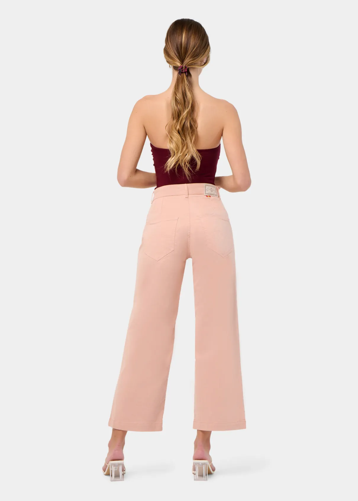 JEAN AURORA-ENOVA pêche Medium Box Straight Wide Crop | Taille en pouces